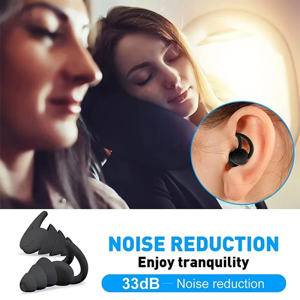 CCSN 3 Layer Ear Plugs for Sleep Silicone Noise Cancelling Hearing Protection, Soft Reusable Ear Plugs for Sleep
