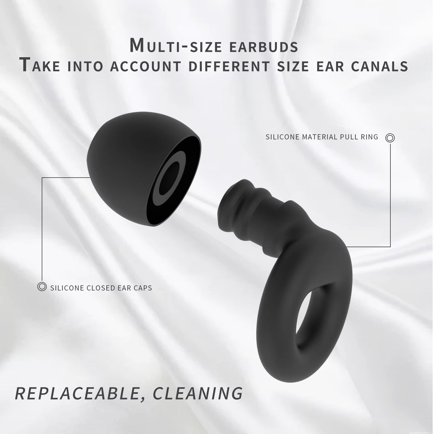 Silicone Earplugs for Swimming Sleep Noise Cancel Noise Reduction-Soundproof Reduce Disturbances -Quality Loop Earplugs