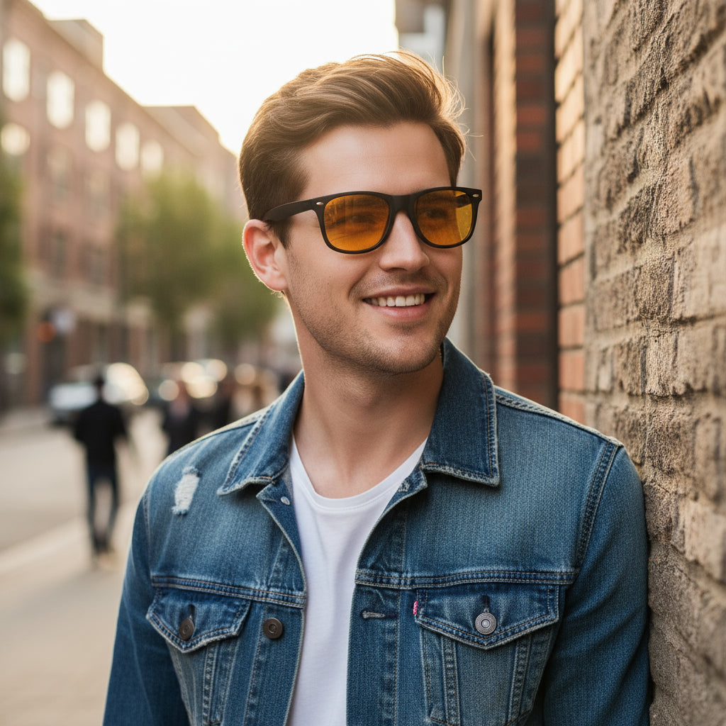 Night Vision Blue Light Blocking Glasses Men Square Computer Eye Protection Eyeglasses Gaming Women Orange Eyewear