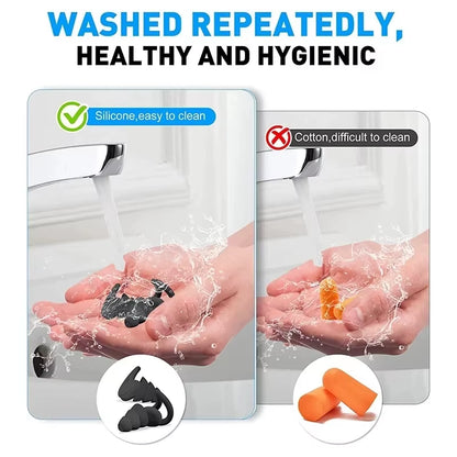 CCSN 3 Layer Ear Plugs for Sleep Silicone Noise Cancelling Hearing Protection, Soft Reusable Ear Plugs for Sleep