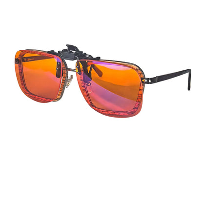 Big Size Square Shape Red Lens Clip on Better Sleep Clipon Orange Lens Yellow Driving Lenses Black Polarized Sunglasses Clip On